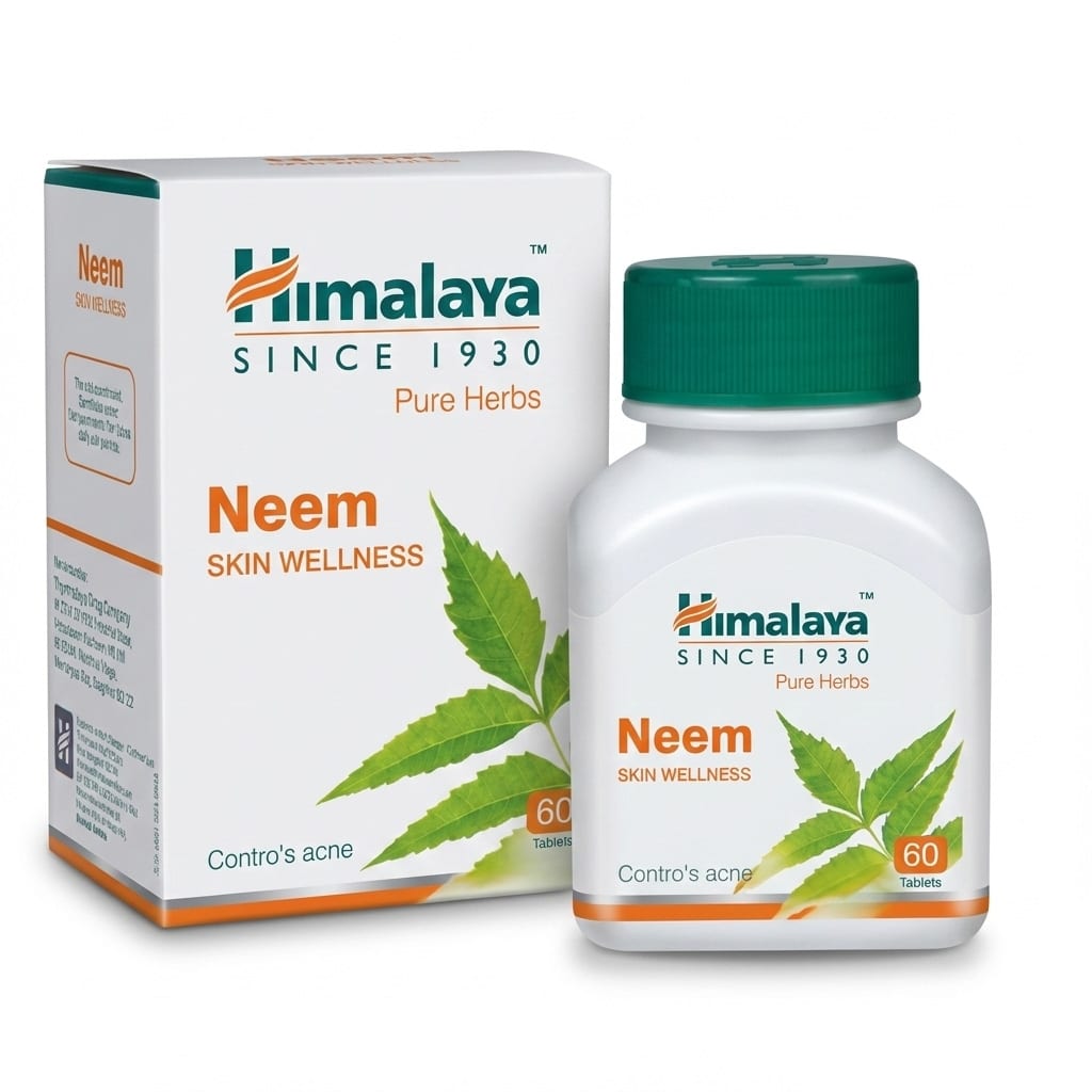 Himalaya Neem Skin Wellness 60 Tablets - Herbal Acne & Detox Supplement