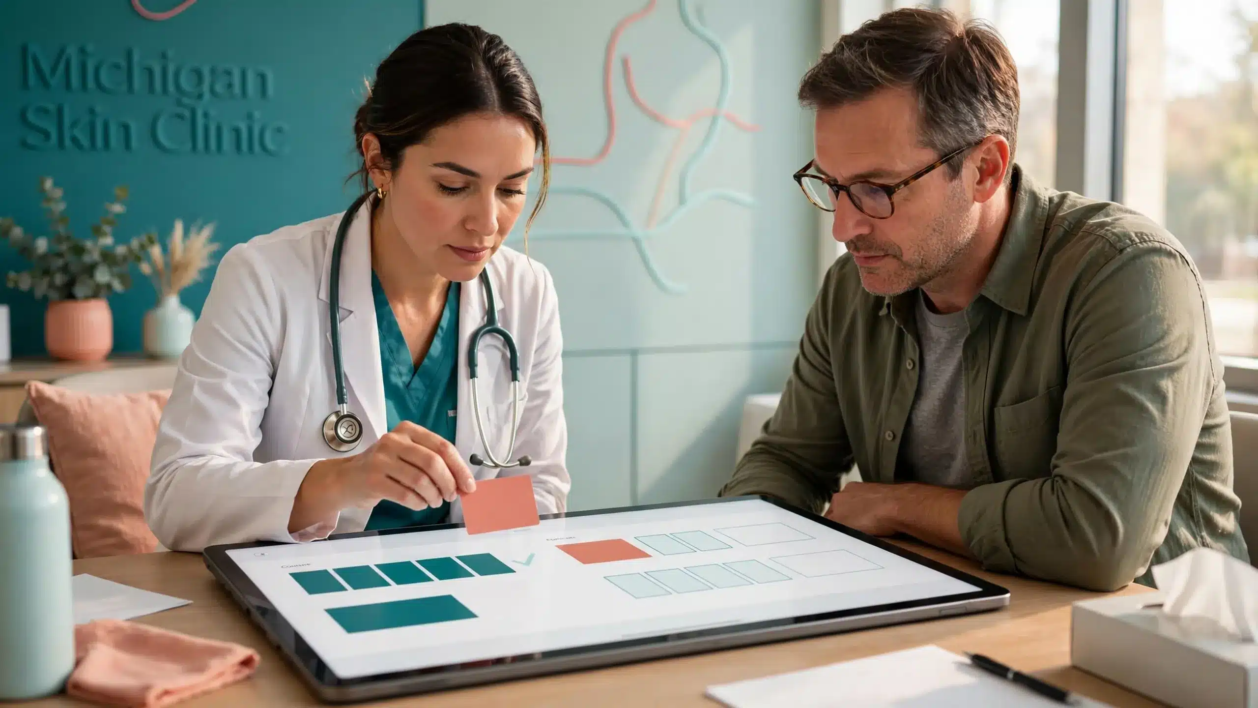 Dermatologist reviewing records before a second Accutane course