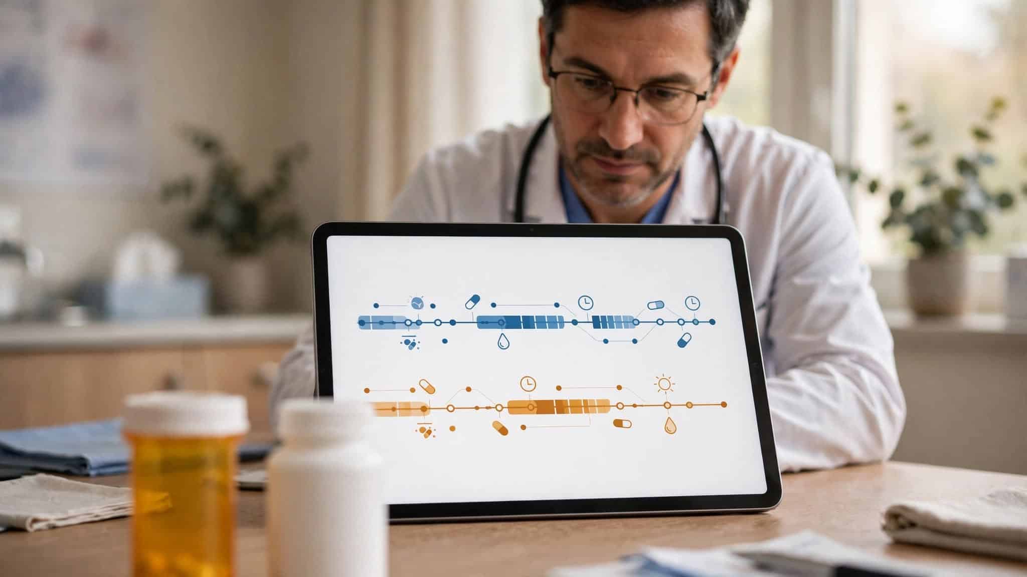 Clinician comparing Valtrex and famciclovir treatment timelines