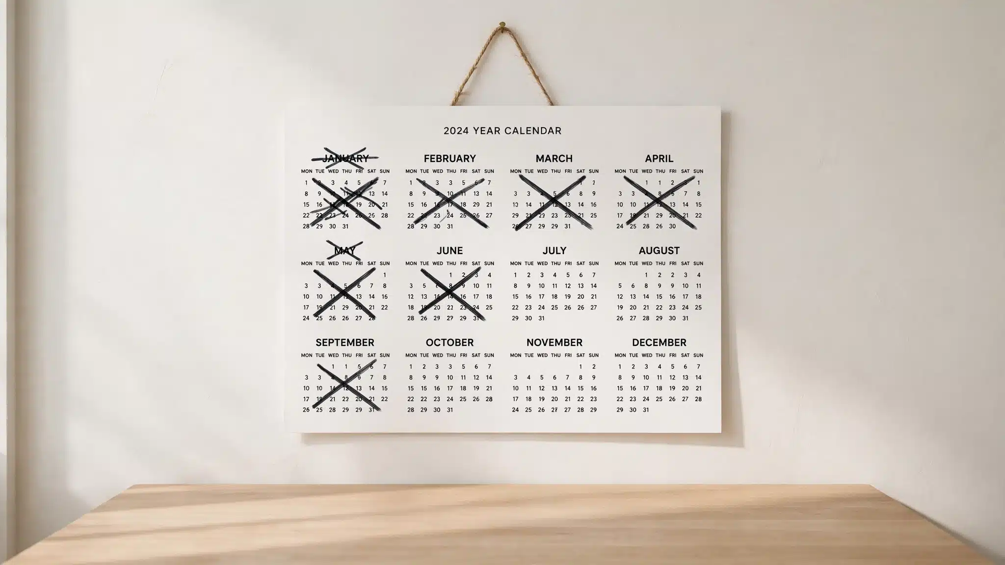 Calendar spread showing several months ahead