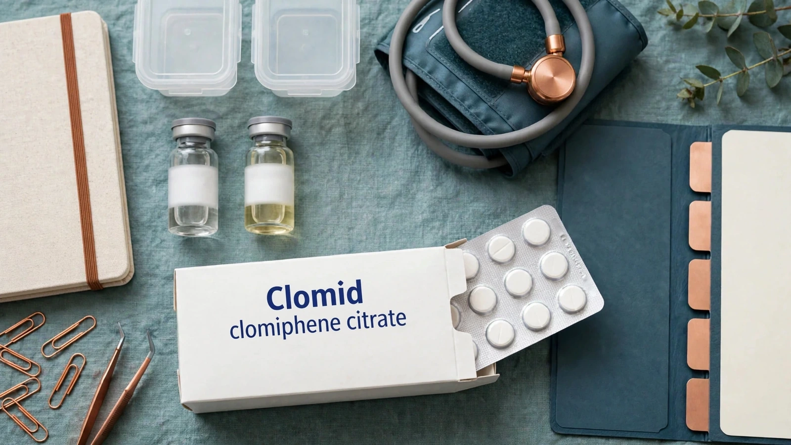 Clomid follow-up records for men with hormone results, semen analysis, symptoms, and clinician decision folders