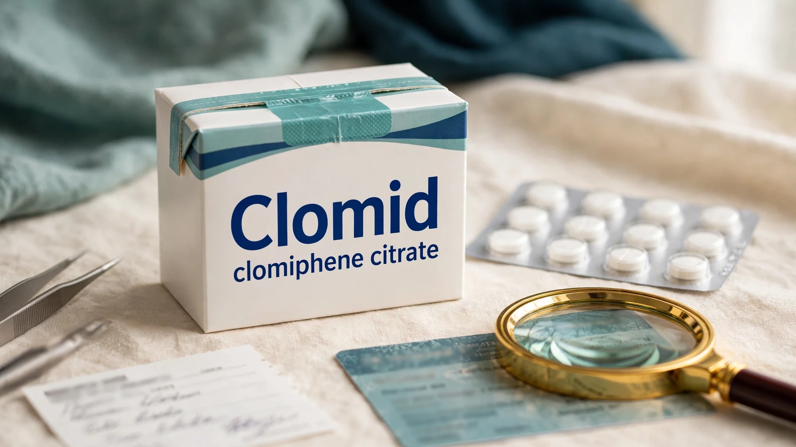 Clomid clomiphene package and prescription label checked against pharmacy dispensing records