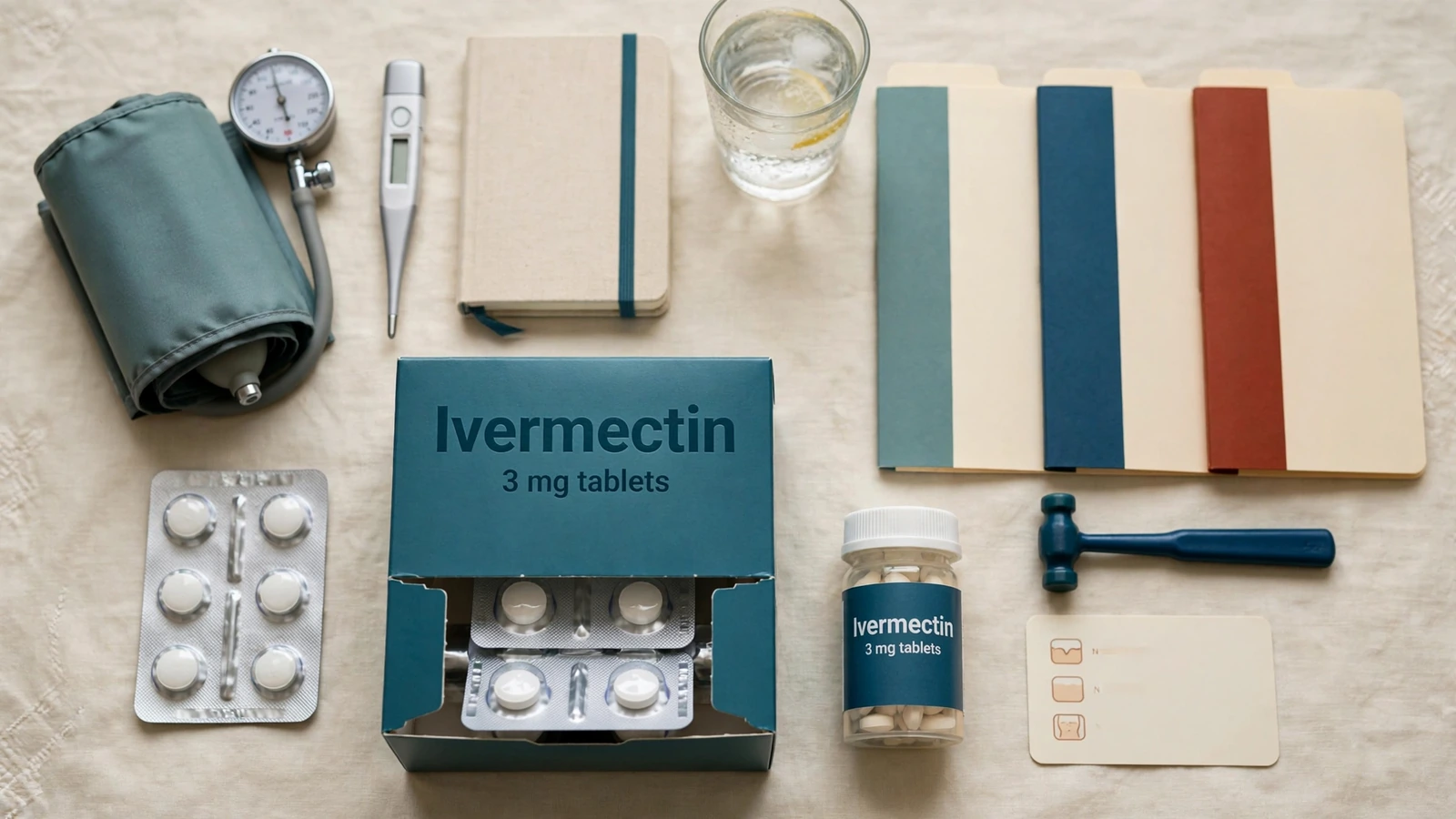 Human oral ivermectin with a symptom diary and clinical triage equipment