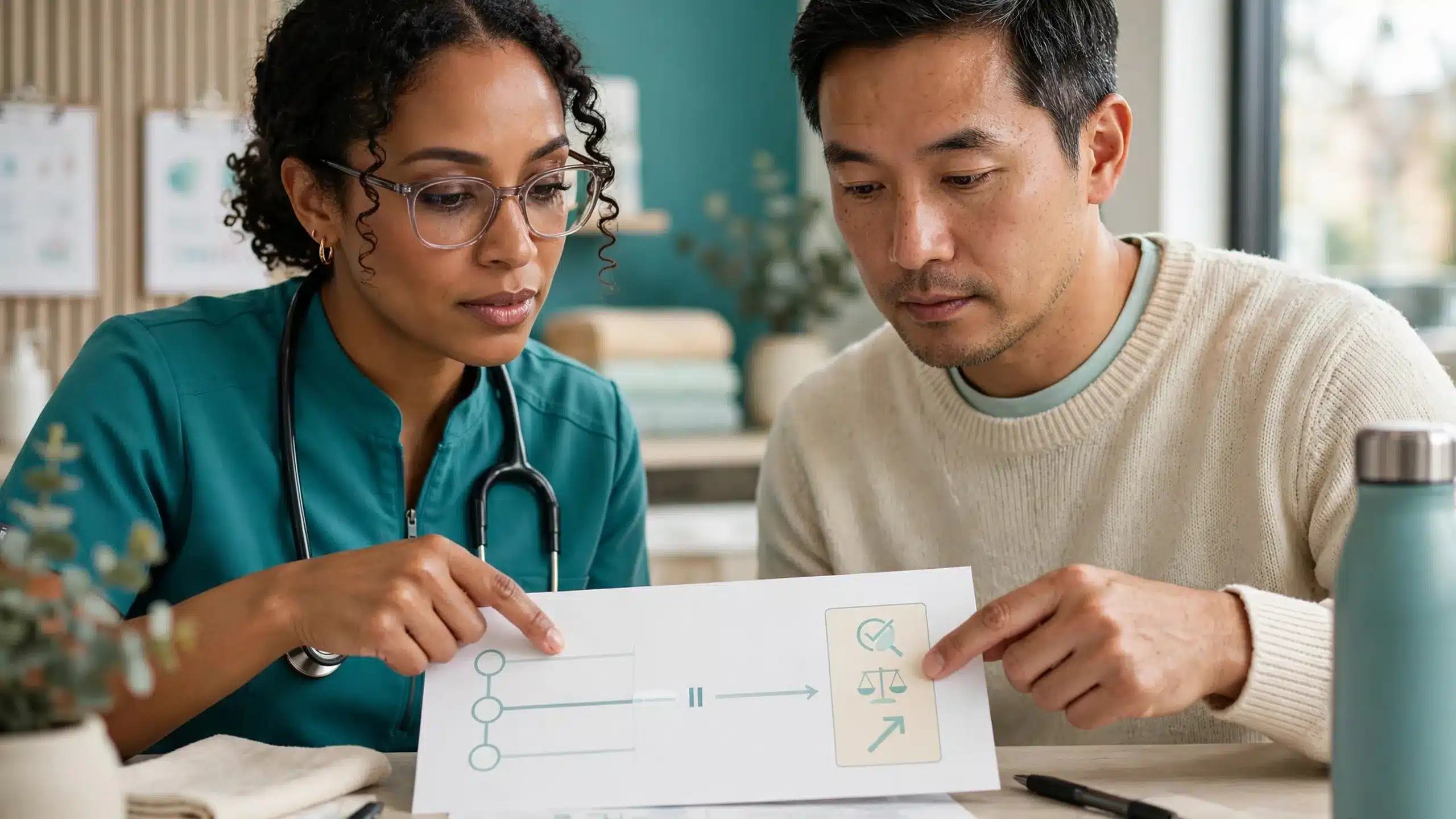 Dermatologist reviewing an interrupted Accutane treatment course