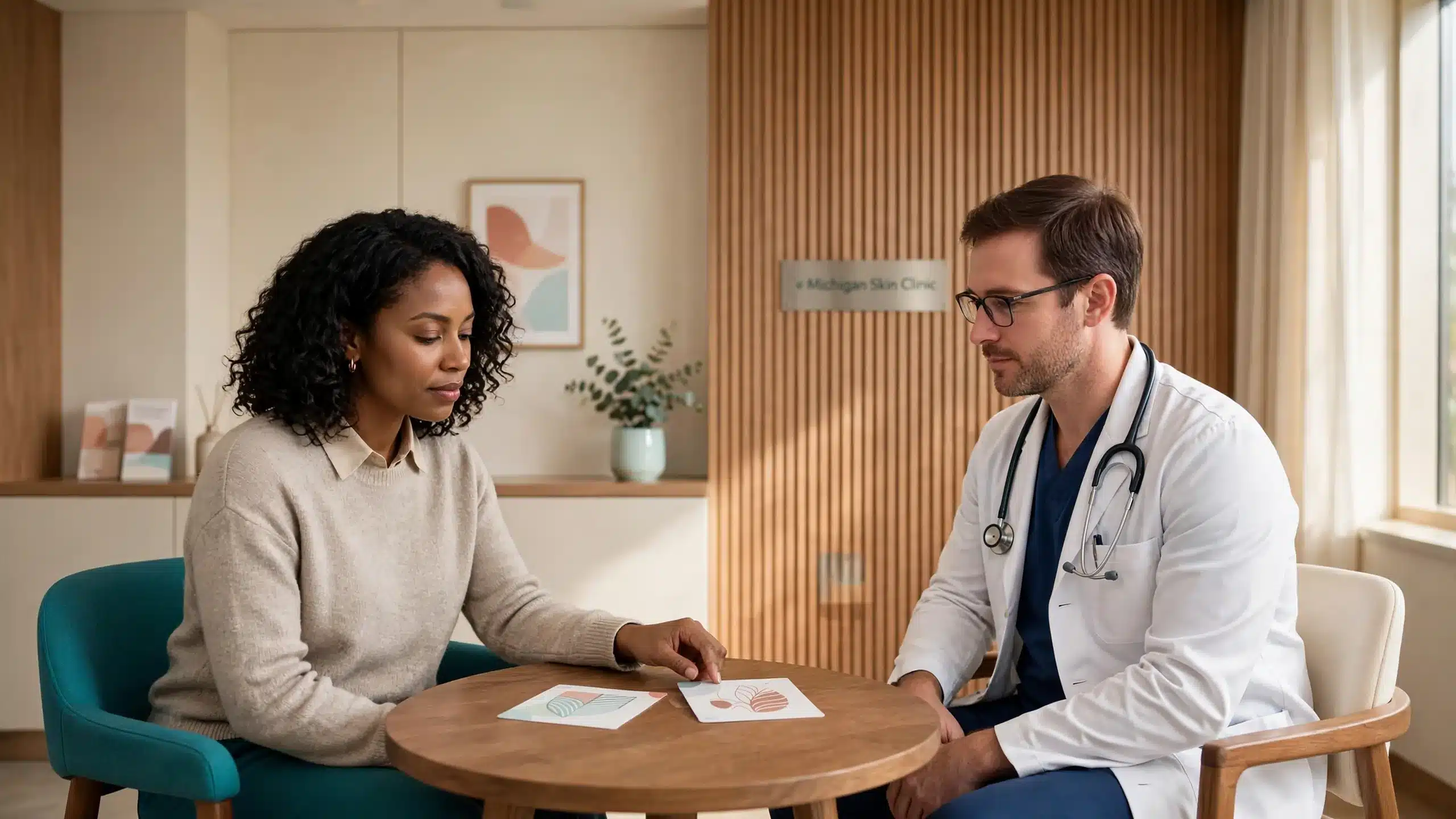 Patient and dermatologist deciding whether Accutane is the right choice